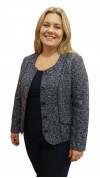 Kinga blézer szövet kék cirmos Kinga blézer szövet kék cirmos
